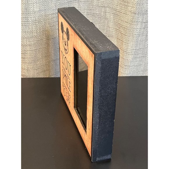 Mickey Mouse Rustic Wood Toned Picture Frame for 4x6 photo - Picture 3 of 10